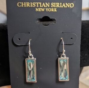 Christian Siriano Turquoise Crystal Earrings‎